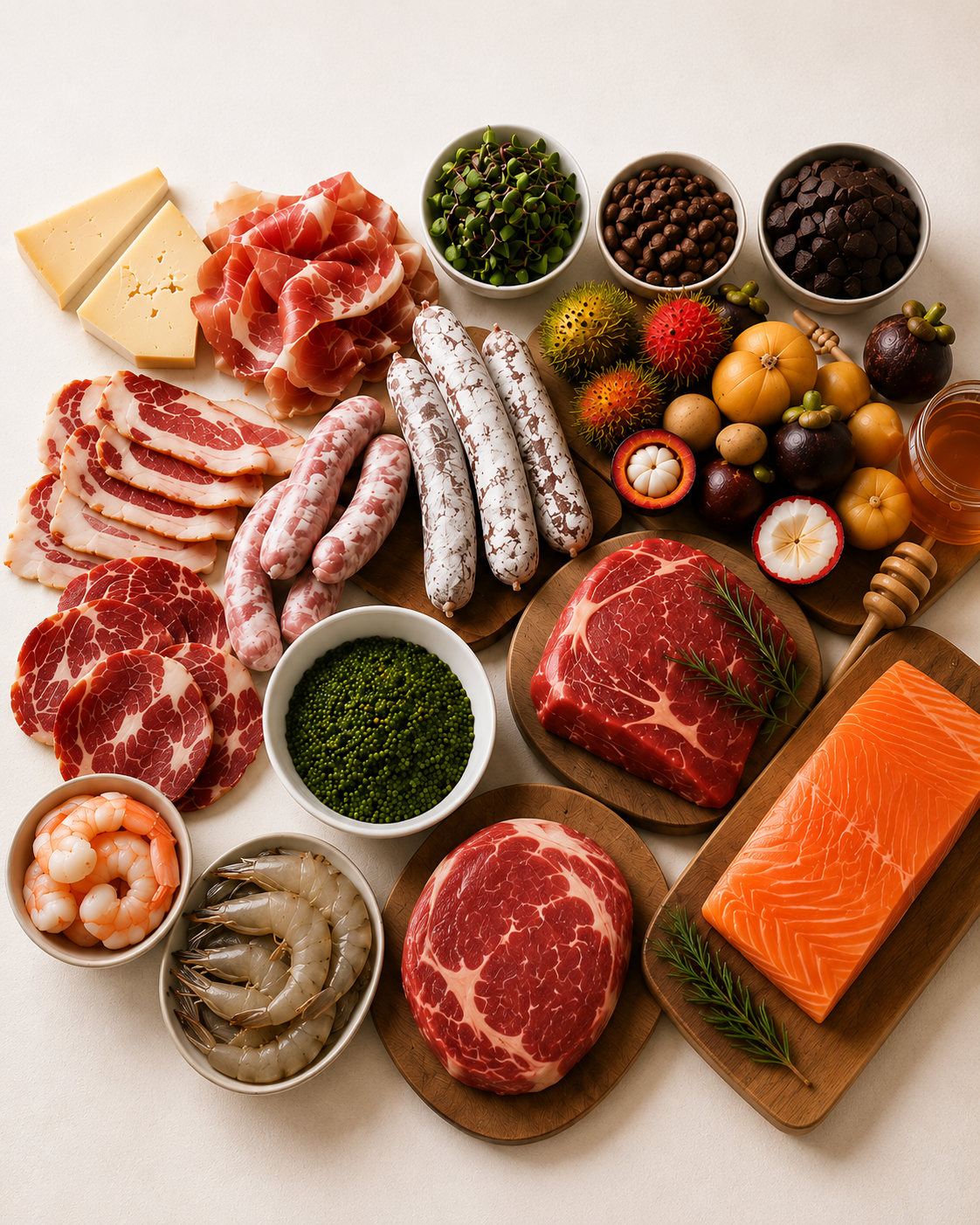 Premium ingredients prepared in a bright professional kitchen